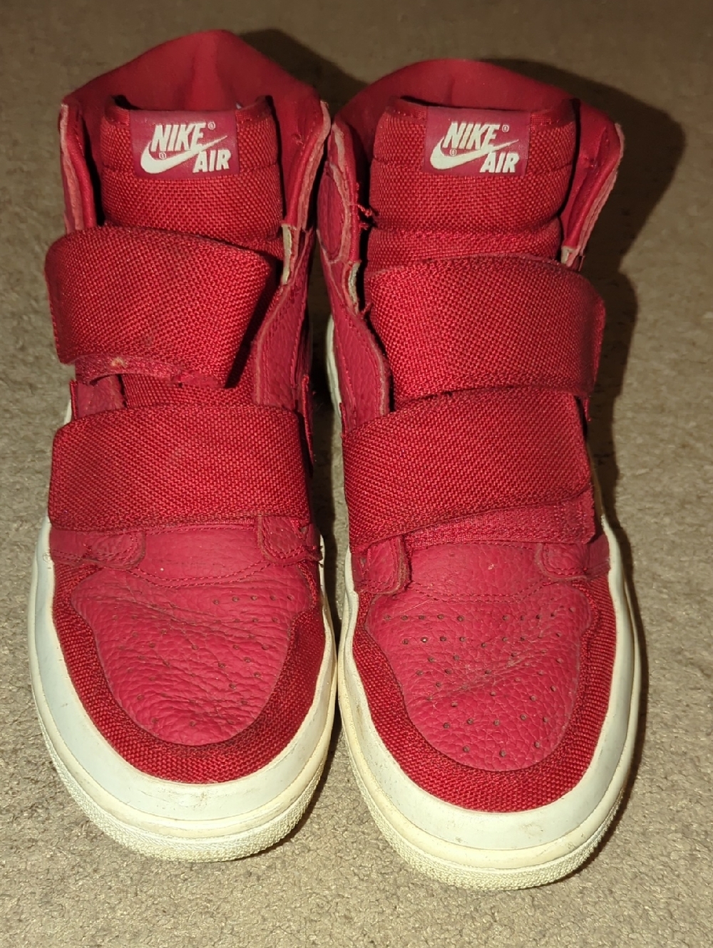 Nike Red High-Top Velcro Sneakers